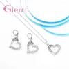 Orecchini di collana set a sospensione Set carini buoni gioielli a forma di ago d'ago d'argento cubico per donne