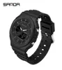 Sanda Casual Men039s смотрит 50 м водонепроницаемые спортивные кварцевые часы для мужских наручных часов Digital G Style Shock Relogio Masculino 22056191978