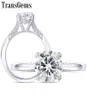 Transgems 14K White Gold Center 15CT 75mm Round F Color Moissanite Ring med accenter för kvinnor Vintage Engagement Bridal Set Y192732059