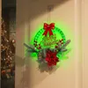 Dekorativa blommor fönster krans julkrans LED -lampor hantverk ytterdörrdekoration galgare