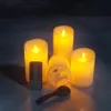 3PCSSet USB oplaadbare vlamloze elektrische LED -kaarsen met externe controlepillar Home Bar Wedding Decoratie 240412