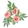 Decorative Flowers Artificial Rose Candlestick Wreath Wedding Party Valentine's Day Modern Home Decoration Atmosphere Candle Handmade Flower