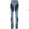 Jeans womens designer magro blu nero blu giuntato a metà capricci femmina pantaloni in denim a tutta lunghezza