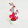 Flores decorativas Simulação de bonsai Silk Plum Artificial Plant Plant Home Office Decoration Blossom Branch Wedding