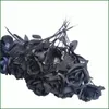 Decorative Flowers 1pcs Black Rose Flower Halloween Gothic Wedding Home Party Fake Decoration