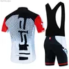 Cycling Jersey stelt nieuwe Pro Team Cycling Jersey Set Summer Cycling Clothing MTB Bike Design Uniform Maillot Ropa Ciclismo Man Cycling Bicyc Suit L48