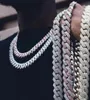 Luxe hiphop wit goud vergulde Cuban Link Iced Out Diamond Chain Necklace for Men Jewelry258T2554642