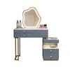 Hot Sale White Color Corner Vanity Women Bedroom Furniture Multifunctional Makeup Table Dressers With Led Cloud Mirror