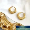 2024 new Vintage Gold Jewelry Tarnish Free 316L Stainless Steel 18k Gold Plated Bold Geometric Trapezoid Oval Square Design Hoop Earring Factory price expert desigw