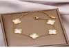 Modedesigner Gold Women FiveFlower Armband Titanium Van Steel 14K Multicolor Cleef Arpels Arpels Gift226C5019706