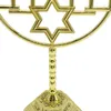 Titulares de vela Judaica Candlestick Metal Holder 7 Branch Stand Hexagonal Star Tradicional Candelabra Menorah Decoração