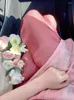 Dwuczęściowe spodnie kobiet Miiiix 2024 Early Spring Chinese High End mały pachnący wiatr Różowy sukienka Qipao szeroka nogi zestaw
