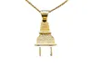 Neuankömmlinge Hip Hop Plug Anhänger Halskette 18K echte Goldfarbe für Männer Frauen HipHop Schmuck 8468368