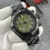 Paslanmaz PVD 316L Case Watches Erkekler Avenger Quartz Chronograf 45 Gece Misyonu İzle Çelik toka mens chronomat havadan parça wr347q