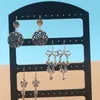 Hooks Portable 48 Holes Ear Stud smycken Arrangör Stand Black Clear Acrylic Earring Holder Fashion Earrings Display Rack