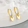 Hoop Earrings 925 Silver Plated Love Heart for Women Girls Personlighet Party Wedding Accessories Gift EH009