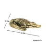 Decoratieve beeldjes Brass Alligator Miniatures Home Decoratie Antiek koper Statue Desktop Ornament Tea Pet Collection Crafts