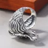 S925 Sterling Silver Charms Rings for Men Women Fashion Acinet Dragonhead Personality Jewelry Free Shippi240412