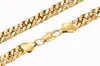 Bijoux de mariage fin 24k la chaîne en or jaune réelle Inish solide lourd 8 mm xl Miami Collier de liaison de ruse cubaine emballée incond 7541192