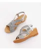 Heißer böhmischer Stil Offener Sommersandal Sandale komfortable Urlaubs Sandalen Touristen Hang Ferse Römische Frauen Flip Flop Sandles Heels 240228