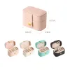 Mini Ring Box Portable Small Jewelry Organizer Display Travel Simple Mini Gift Case Boxar Leather Earring Necklace Holder