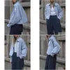 Womens Blouses Shirts Fashion Long-Sleeved Solid Color Short Commuter Spring Summer All-Match Simple Button Blouse Streetwear Tops Dro Dhxrc