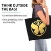 Bolsas de compras oro reutilizable Tomorrowland Music Bag Women Canvas Shoulse Tote Shopper de comestibles