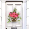 Fiori decorativi ghirlande dal vivo per la porta della porta della porta della porta della festa della mamma Lavanda viola Lavender Pink Window Pink Usction