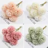 Gedroogde bloemen Kunstbloemen Hydrangea Bouquet Bruiloft Decoratie Fake Flower Craft Home Room Vaas Decor Accessoires Center Tafel ornament