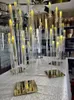 2/4/6/10Set Kerzenhalter 8/5heads Tabelle Candelabra Hochzeit Kernstück Säule Stand Road Lead Party Candlesticks Home