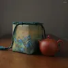 Sacs de rangement Sac à thé de voyage de voyage portable avec une pochette en tasse - couverture élégante Impression d'art chinois