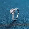 Sier Ring S925 Female Mossan Stone Diamond Ring Snow Queen One Open Ring Broadcast Live