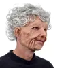 Halloween Latex Full Face Mask Wig Old Man Mask Horror Toy Party Mask Horror Props Scary Toy Holiday Decoration Supplies 240328