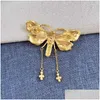 Broches broches vintage à haute touche papillon couleurs de mode broche gouttes de gouttes bijoux dhsw1