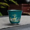 Filiżanki spodki ceramiczne ręcznie malowane krajobraz herbaty porcelanowe ręcznie robione mistrz kreatywne biuro retro zestaw napojów