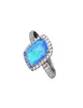 Requintado Mulheres039 S 925 anel de prata esterlina Branco azul roxo Verde Red Princesa Cut Fire Opal Jóias de diamante Propo3443382