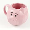 Kubki Piggy Coffee Cup to urocza i dziewczyna serc proszkowy świnia ceramiczna kreatywna domowa para para ceramika tazas