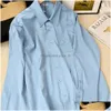 Women'S Blouses & Shirts Women Shirt Designer Blouse Mens Womens Fashion Letter Embroidery Graphic Casual Loose Cotton Button Jacket Dhzp9