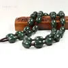 Dekorative Figuren wirklich natürliche grünes grünes Hetian Jade Fass Bead Persönlichkeit Viel Glück Halskette Accessoires Chinesische Juwelengeschenk Chinesische Stil