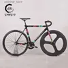 Cyklar Ride-ons nya Tsunami SNM300 Fixed Gear Bike Aluminium Frame Single Speed ​​Full Fixie Bike Track Bicycle Wheel With Industrial Bearing Hubs L47
