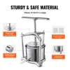 Tools VEVOR 1.6 Gal/6L Manual Fruit Wine Press Maker Stainless Steel Household Nature Vegetables Juice Making Machine for Home Kitchen