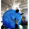 air ship to door 26ft 8m Led lighting inflatable spaceman astronaut with moon model balloon