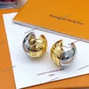 Alphabeto clásico 18k Glamoño de oro Glamoño de oro Pendientes de diseñador para combinar la marca Letra de joyas Pendientes de boda Chirstmas Guard Lady Diseñadora de diseñadores Pendientes