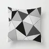 Oreiller Home Room Decor Sofa Case moderne Simple Geometric Abstract Cover Black and White 45x45cm