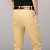 Men's Pants Classic Business Casual Slim Fit Soft Trousers Male Brand Advanced Stretch Red Khaki Men Fashion White Jeans