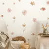 Boho Flowers Wall Stickers наклеек акварель спальня гостиная домашняя декор Art Ecofreenly Съемные наклейки ПВХ фрески 240410