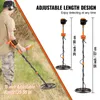 Vevor Professional Rechargeable Metal Detector 12 IP68 IP68 Bobine imperméable 39-50 en réglable avec LCD 7Modes pour la chasse au trésor 240401