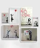 Schilderijen Samenvatting Girl Wall Art Canvas Painting Bansky Posters and Prints Black White Pictures for Living Room Decor6455286