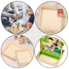 Plates Natural Wood Trays Craft Puzzle Wooden Jigsaw Puzzles Kids Blocks Storage Pallet