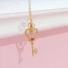 SAILORMOONペンダントネックレスアニメセーラームーン女性クリスタルパールラブハートワンドペンダント高品質のエレガントでファッショナブルな気質ネックレス89